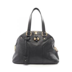 Yves Saint Laurent Muse Two Handbag, Leather, Women's, Black
